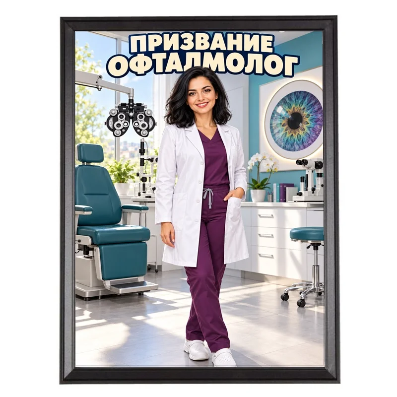Карикатура Очна Лекарка Офталмолог - Лекарка по Призвание