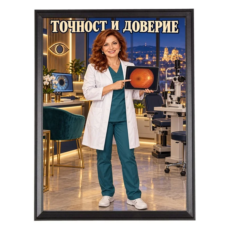 Карикатура Очна Лекарка Офталмолог - Точност и Доверие