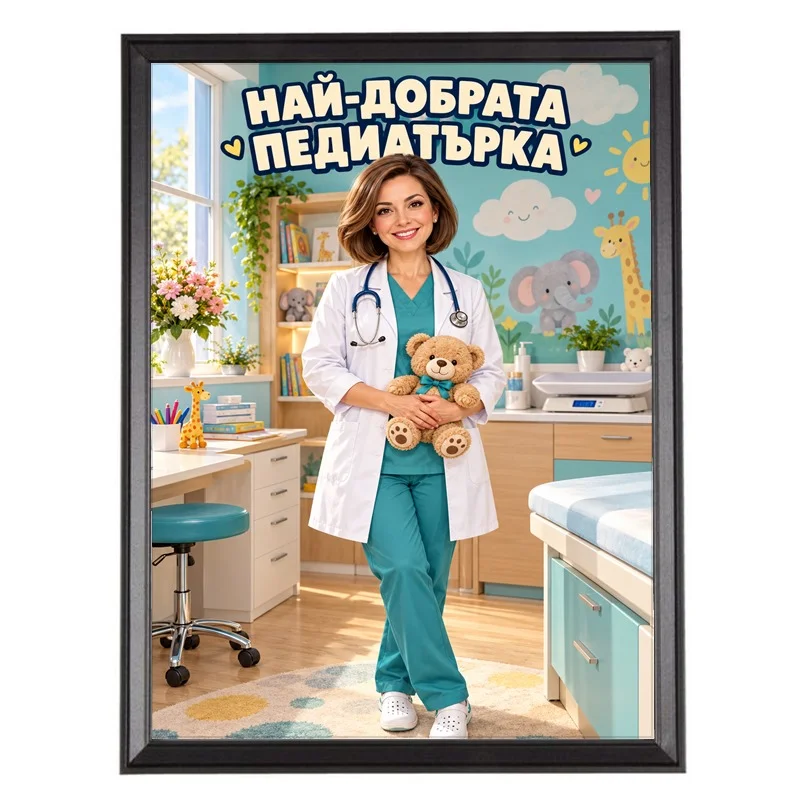 Подарък за Педиатърка - Карикатура Най-добрата Педиатърка