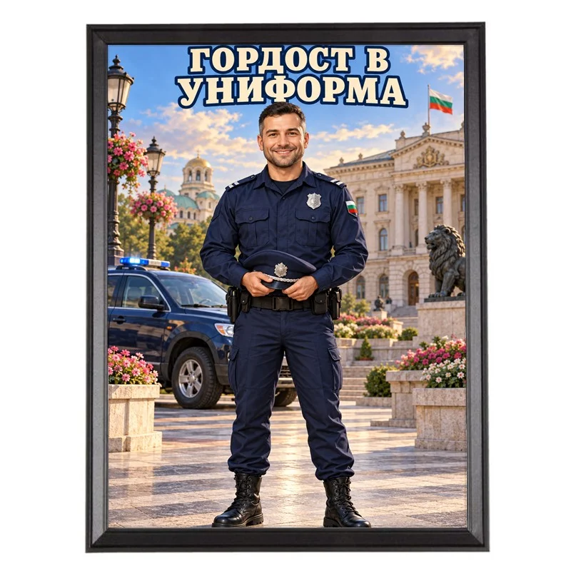 Карикатура по Снимка за Полицай - Гордост в Униформа