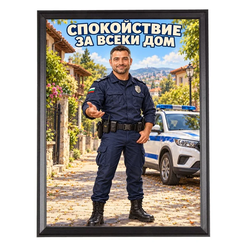 Карикатура за Квартален Полицай - Спокойствие за Всеки Дом