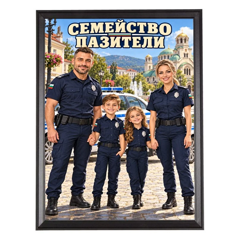 Семейна Карикатура Полицаи - Семейство Пазители