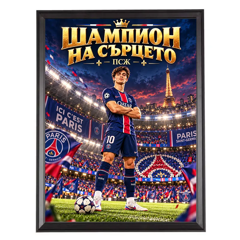 Карикатура Шампион на Сърцето - Фен на ПСЖ
