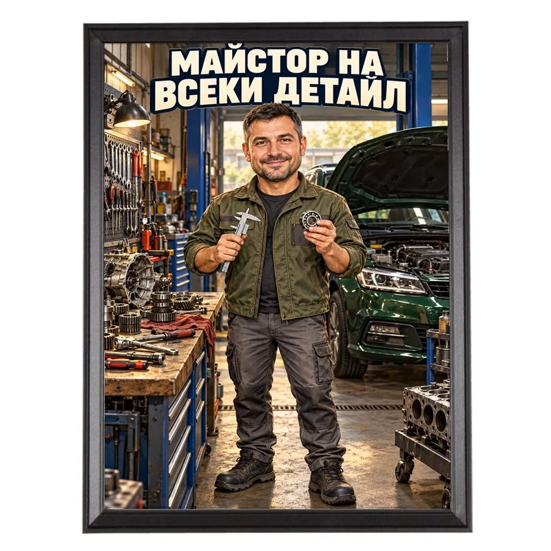 Карикатура за Автомеханик с Шублер - Майстор на Всеки Детайл