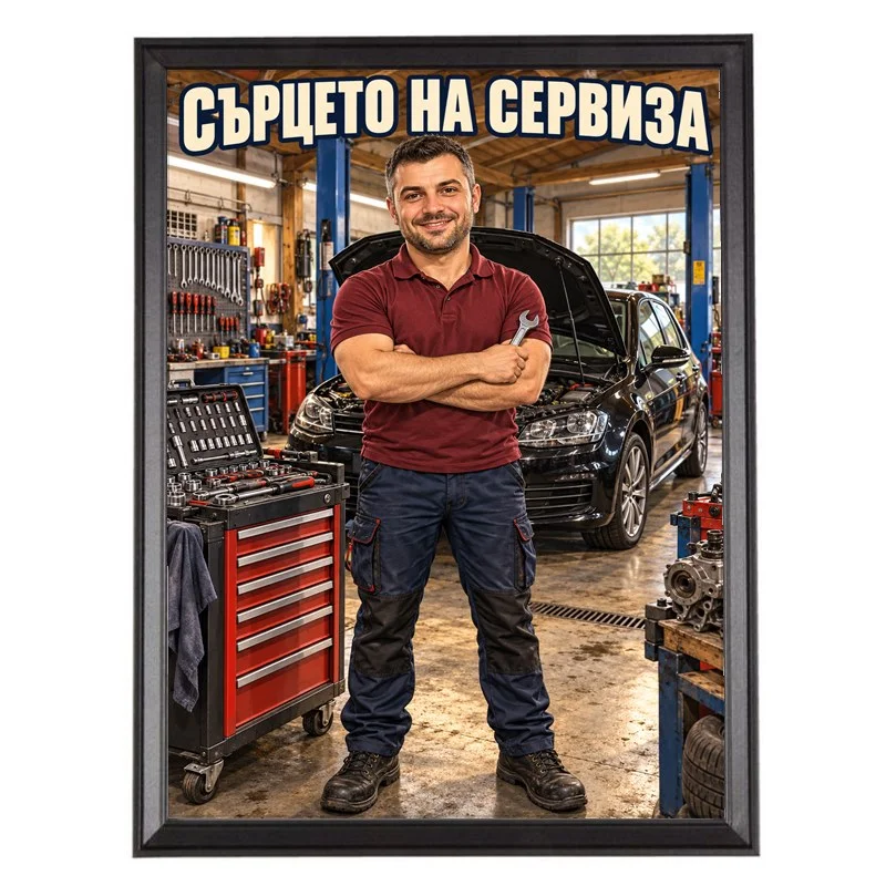 Карикатура за Автосервиз - Сърцето на Сервиза
