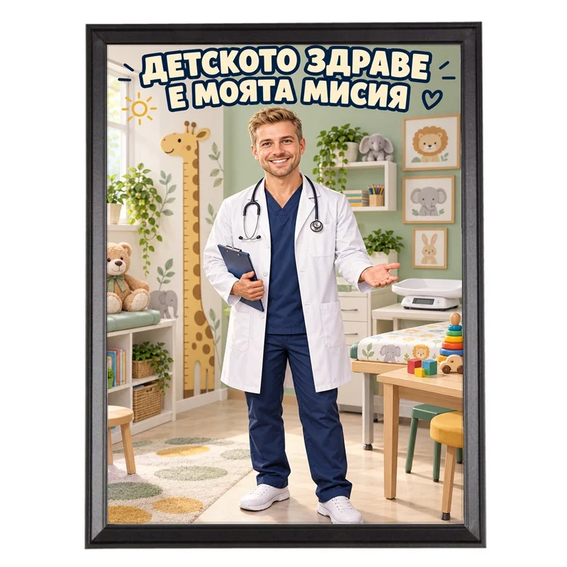 Карикатура за Детски Лекар - Детското Здраве е Моята Мисия