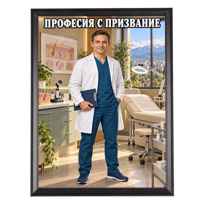 Карикатура за Доктор Дерматолог - Професия с Призвание