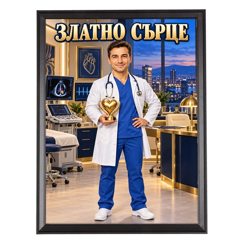 Карикатура за Доктор по Кардиология - Златно Сърце