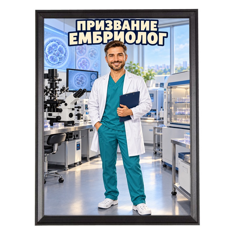Карикатура за Ембриолог Мъж - Призвание Ембриолог