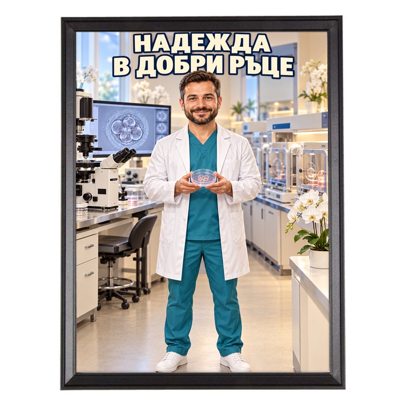 Карикатура за Ембриолог по Снимка - Надежда в Добри Ръце