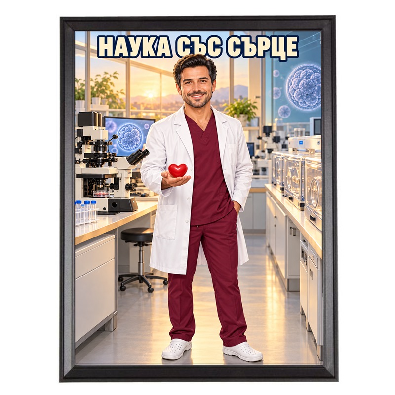 Карикатура за Ембриолог със Сърце - Наука със Сърце
