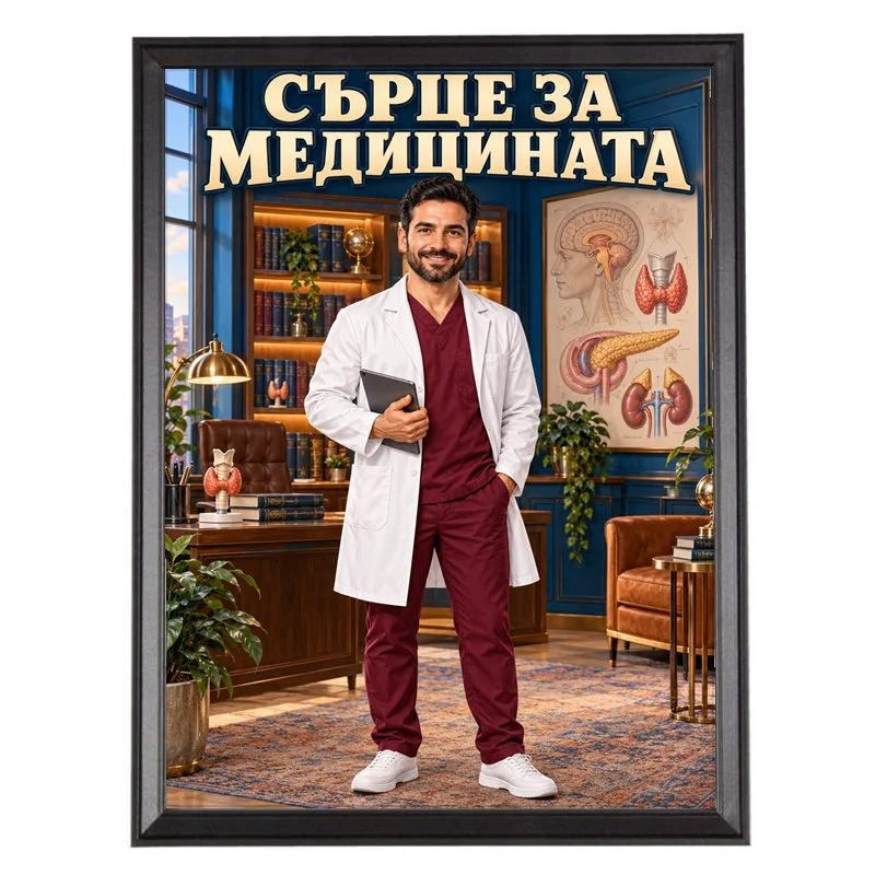 Карикатура за Ендокринолог Колега - Сърце за Медицината