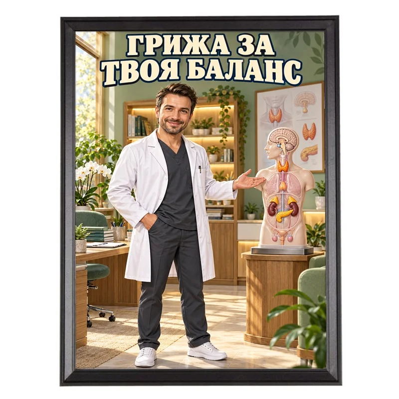 Карикатура за Хормонален Лекар - Доверие и Професионализъм