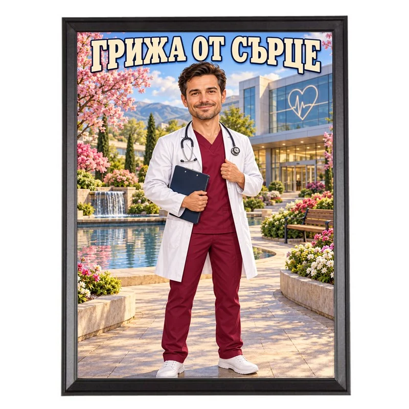 Карикатура за Кардиолог в Болница - Грижа от Сърце