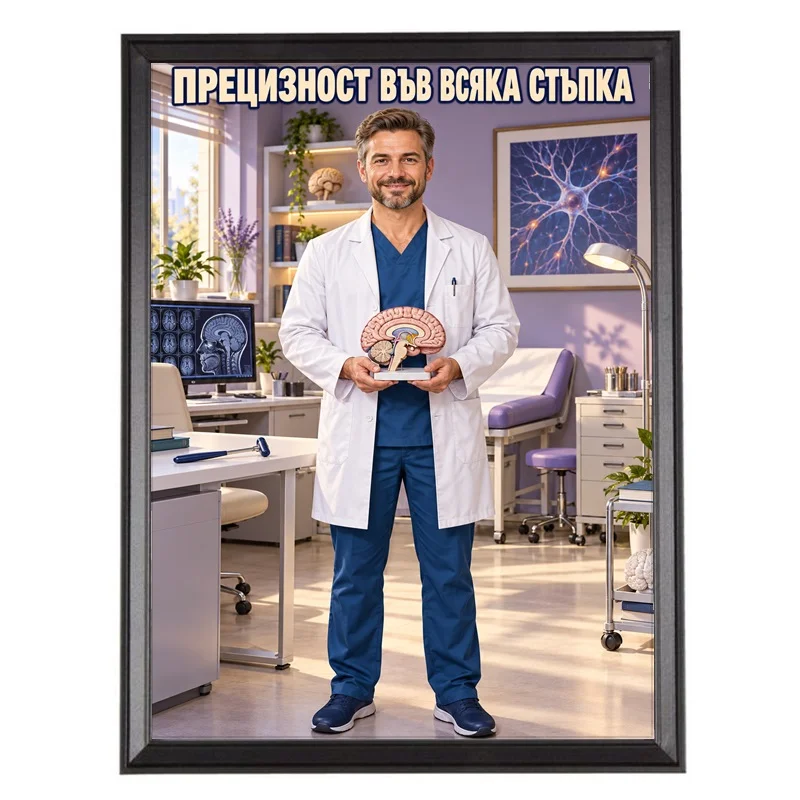 Карикатура за Лекар Невролог - Прецизност във Всяка Стъпка