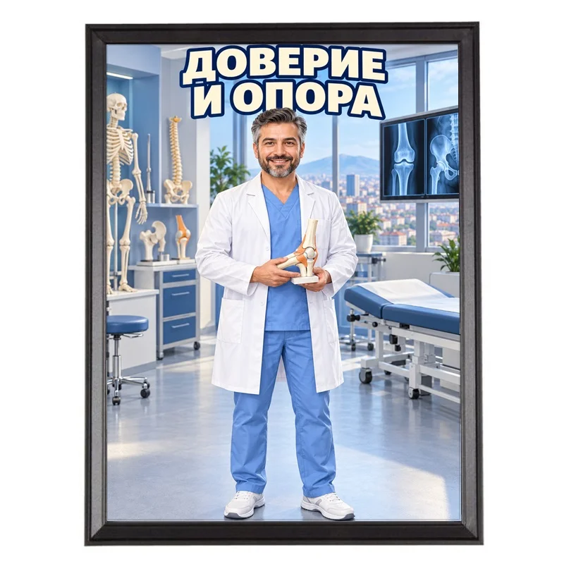 Карикатура за Лекар Ортопед - Доверие и Опора