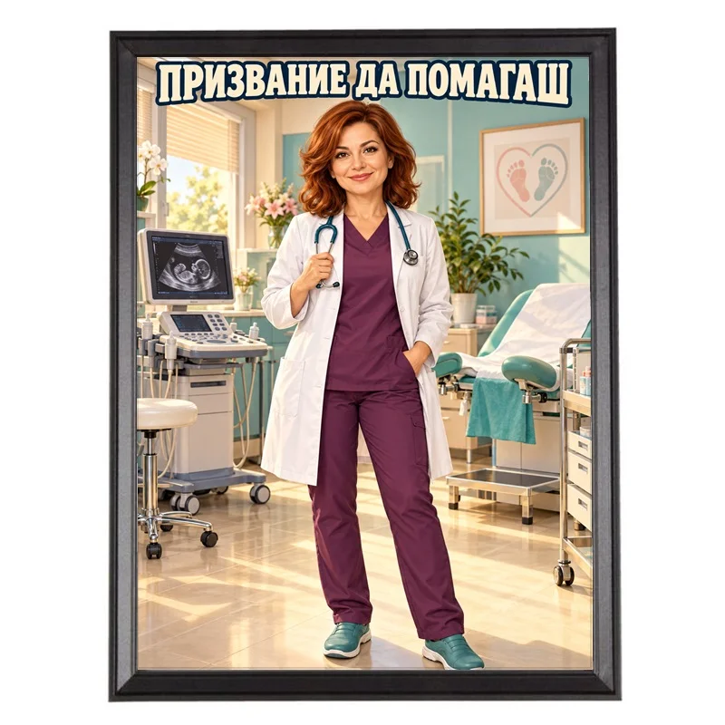Карикатура за Лекарка Гинеколог - Призвание да Помагаш