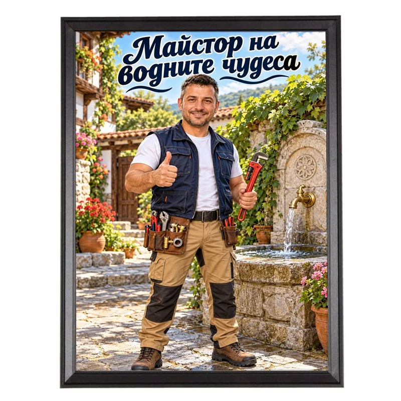 Карикатура Старинна Чешма - Майстор на Водните Чудеса