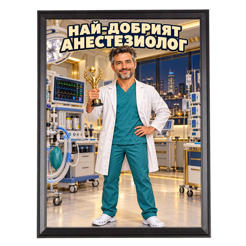Карикатура за Мъж Анестезиолог - Най-Добрият Анестезиолог