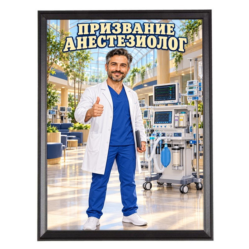 Карикатура за Мъж Анестезиолог - Призвание Анестезиолог