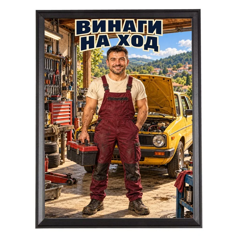 Карикатура за Механик в Сервиз - Винаги на Ход