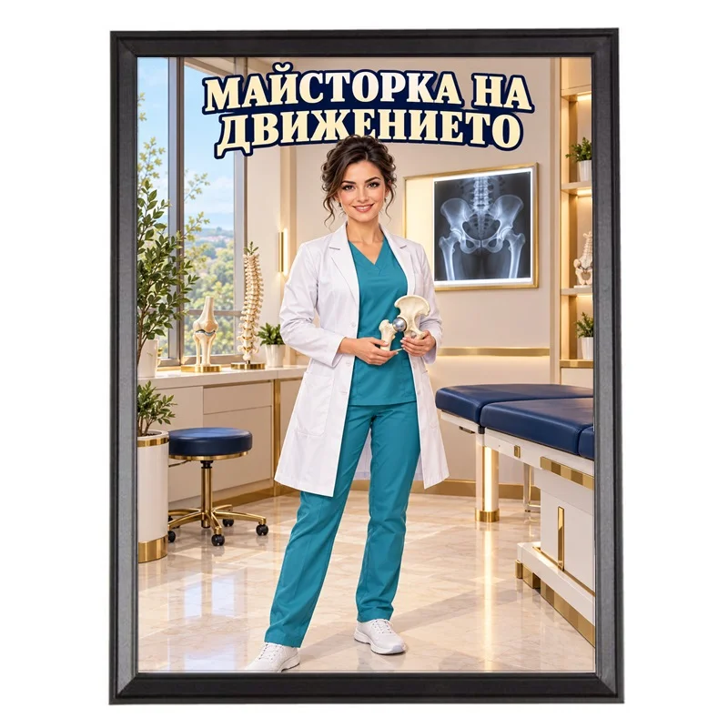 Карикатура Ортопед Жена - Майсторка на Движението