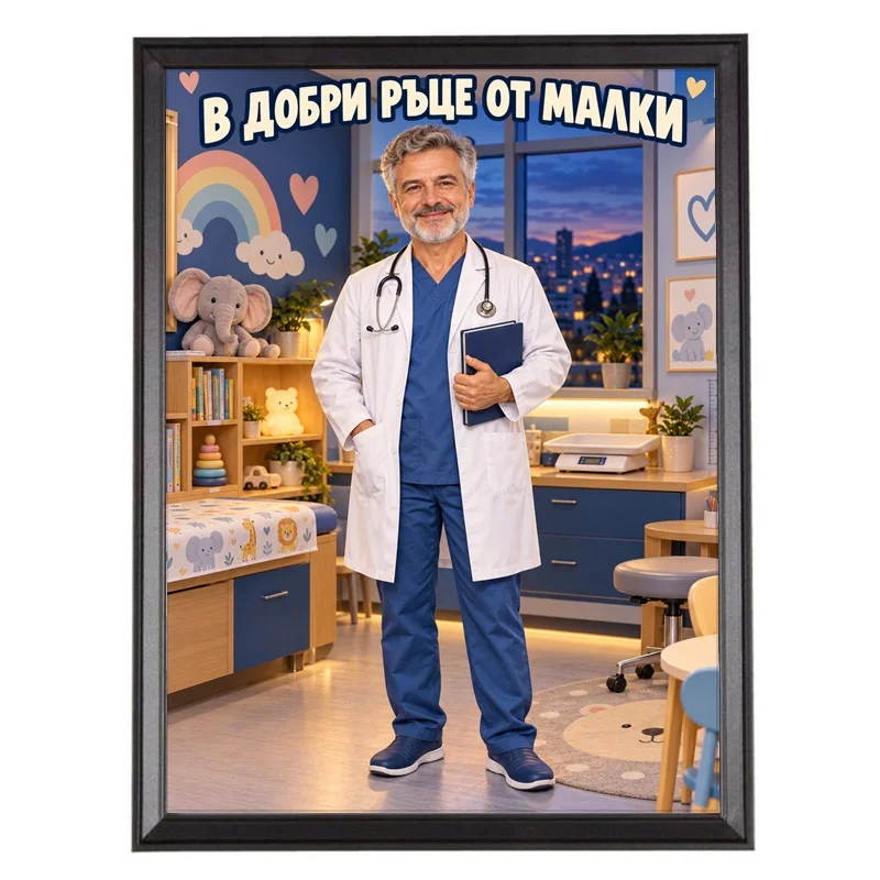 Карикатура за Лекар Педиатър - В Добри Ръце от Малки
