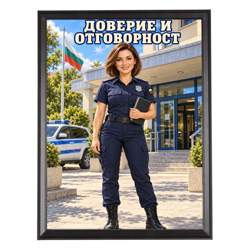 Подарък за Полицайка - Карикатура Доверие и Отговорност