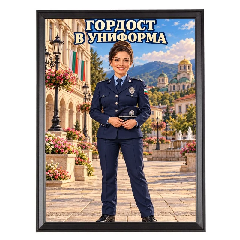 Карикатура по Снимка за Полицайка - Гордост в Униформа