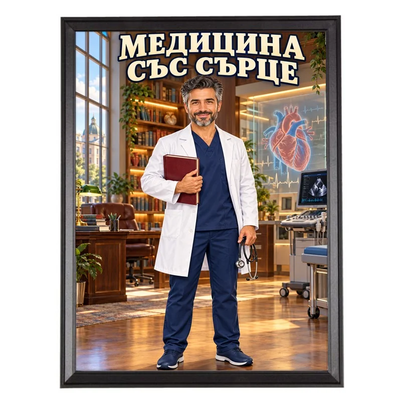 Карикатура за Професор Кардиолог - Медицина със Сърце