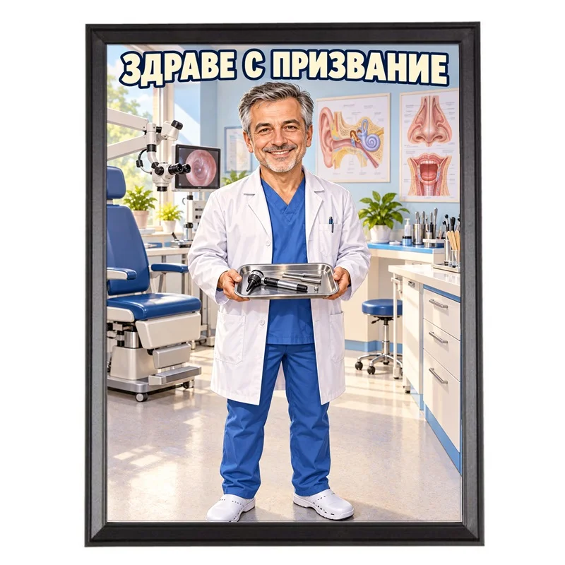 Карикатура за Рожден Ден на УНГ Лекар - Здраве с Призвание