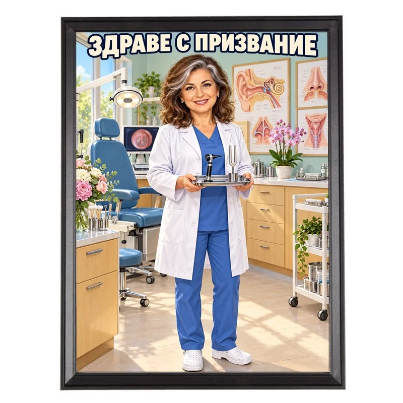Карикатура за Рожден Ден на УНГ Лекарка - Здраве с Призвание