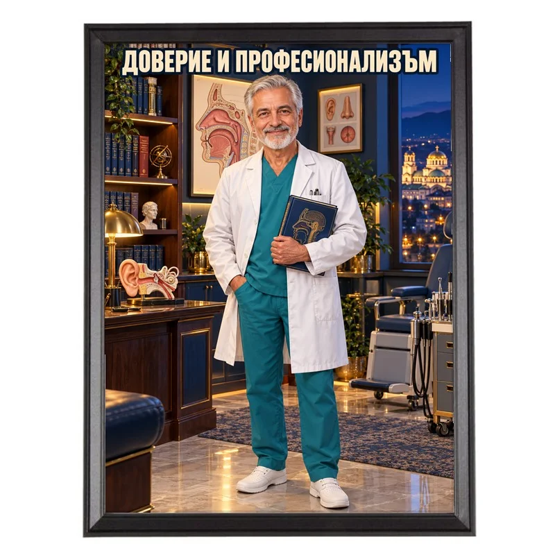 Карикатура за УНГ Лекар в София - Доверие и Професионализъм