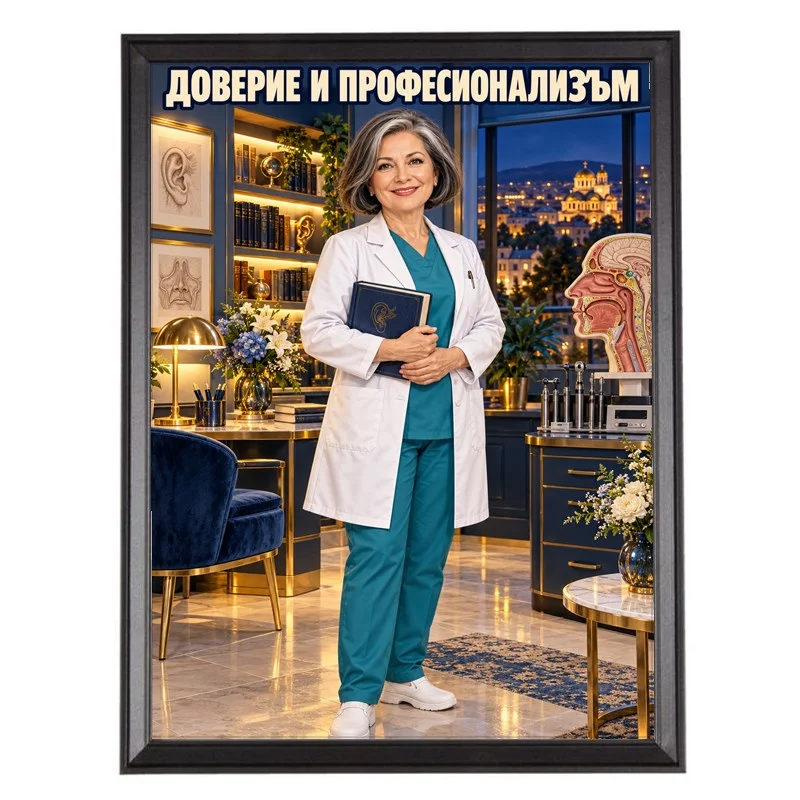 Карикатура за УНГ Лекарка в София - Доверие и Професионализъм