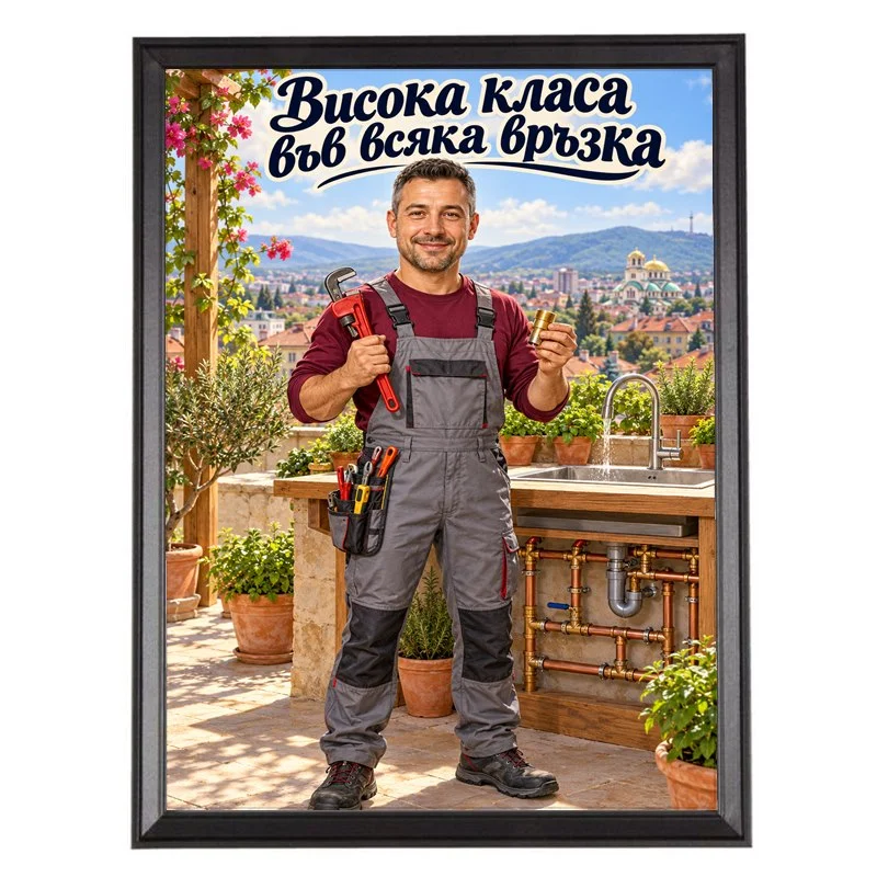 Карикатура за ВиК Майстор - Висока Класа във Всяка Връзка