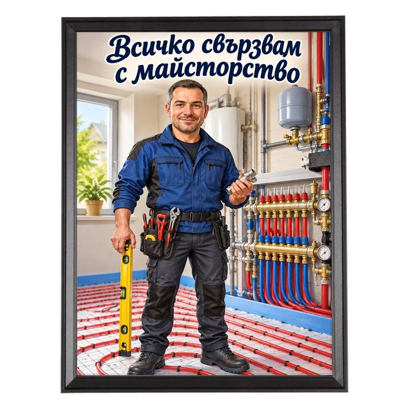 Карикатура Подово Отопление - Всичко Свързвам с Майсторство