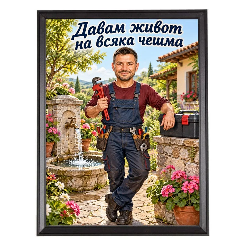 Карикатура с Каменна Чешма - Давам Живот на Всяка Чешма