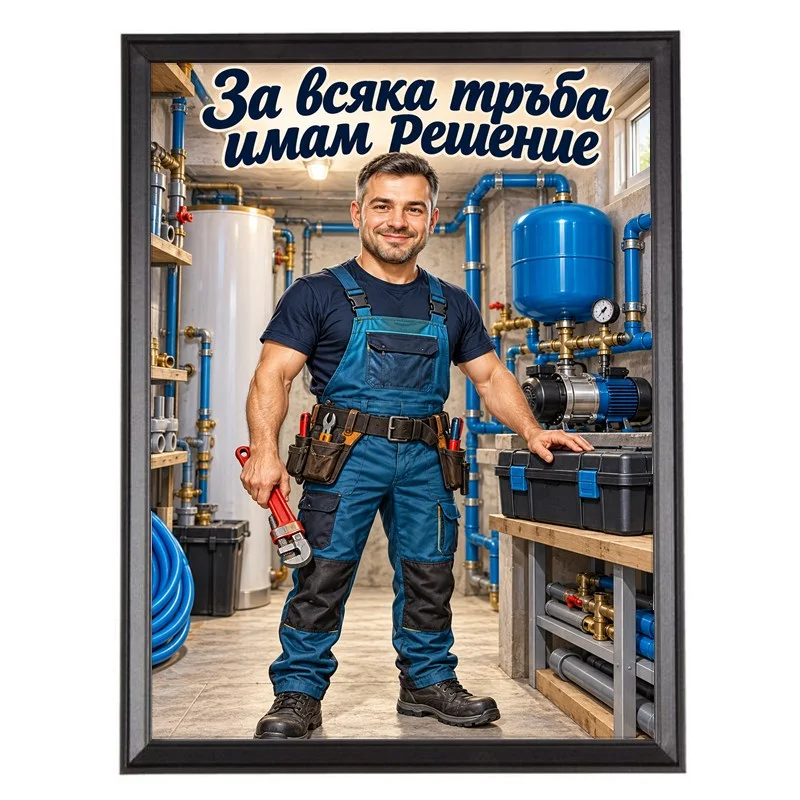 Карикатура за Хидрофор - За Всяка Тръба Имам Решение