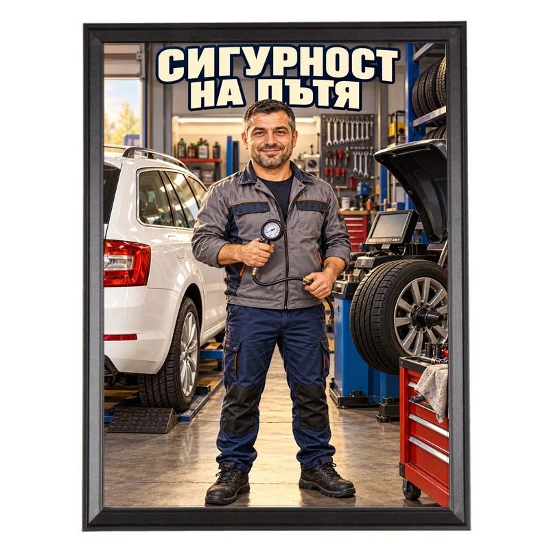 Карикатура за Вулканизатор - Сигурност на Пътя