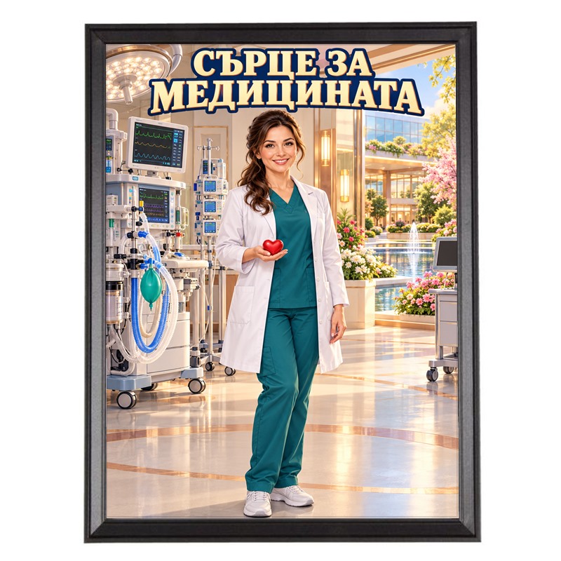 Карикатура за Жена Анестезиолог - Сърце за Медицината