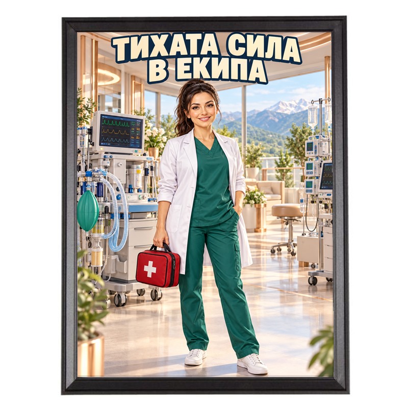 Карикатура за Жена Анестезиолог - Тихата Сила в Екипа