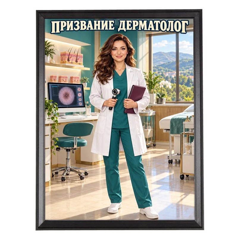 Карикатура за Жена Дерматолог - Призвание Дерматолог