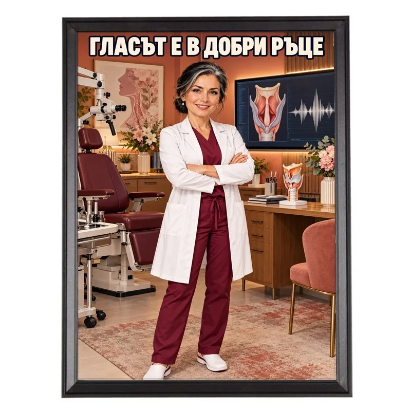 Карикатура за Жена Фониатър - Гласът е в Добри Ръце