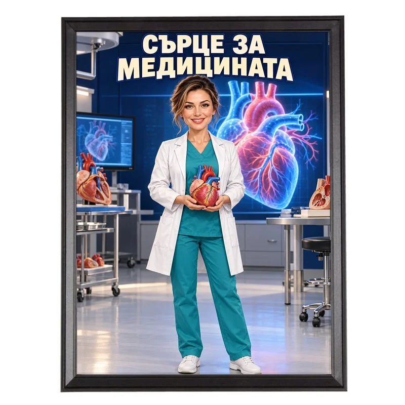 Карикатура за Жена Кардиохирург - Сърце за Медицината