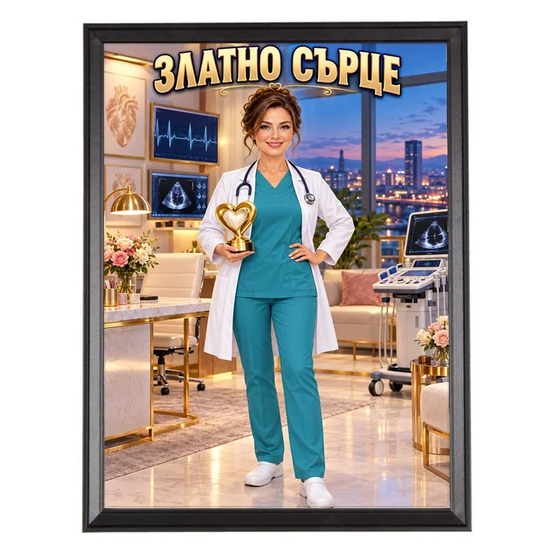 Карикатура за Кардиоложка с Награда - Златно Сърце