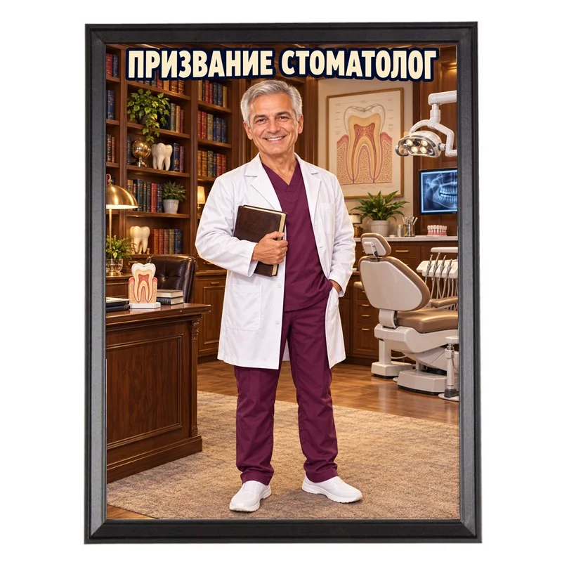 Карикатура за Стоматолог Професор - Призвание Стоматолог