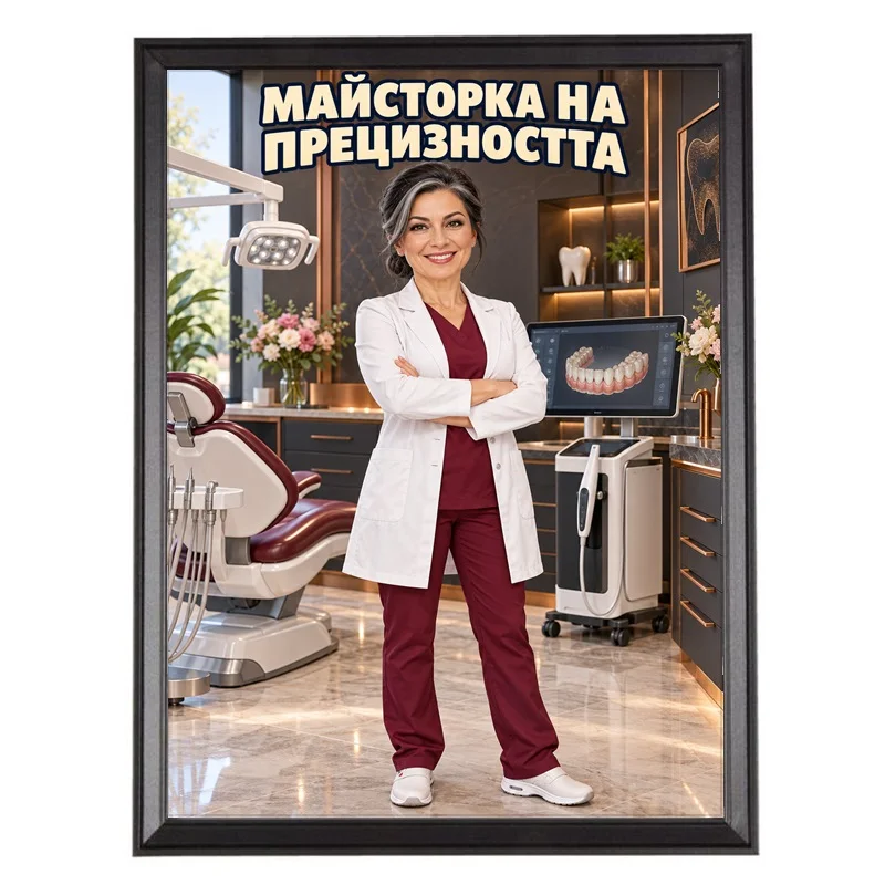 Карикатура Зъболекарка - Майсторка на Прецизността