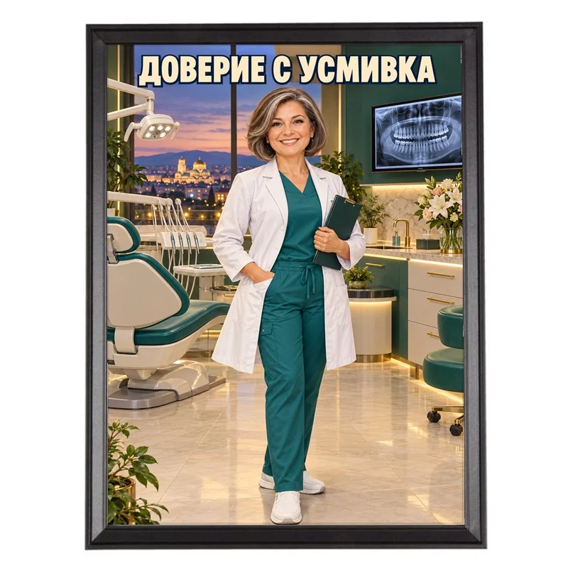 Карикатура за Зъболекарка в София - Доверие с Усмивка