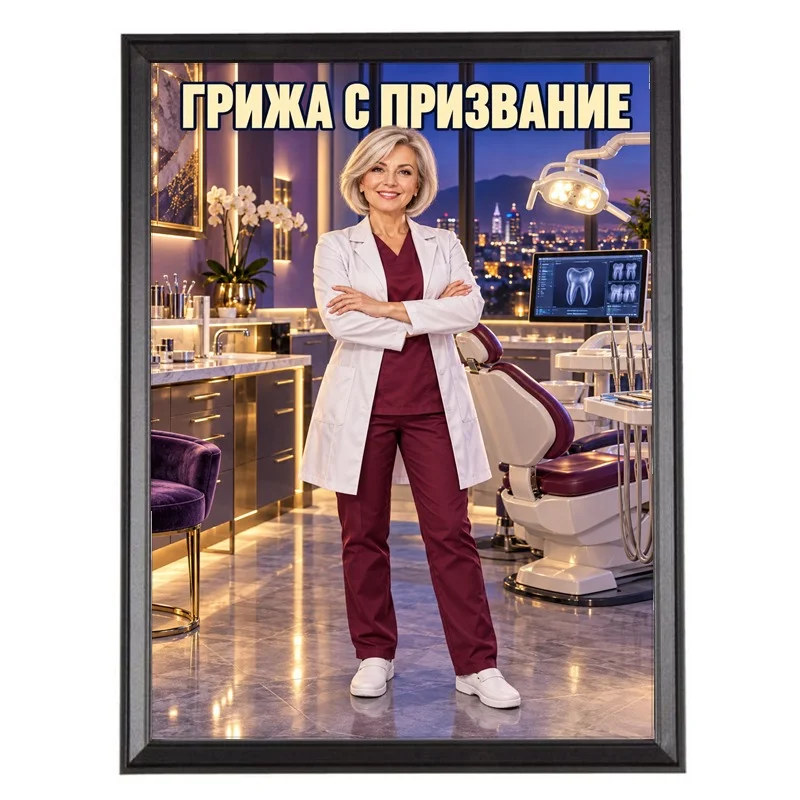 Карикатура за Зъболекарка по Снимка - Грижа с Призвание
