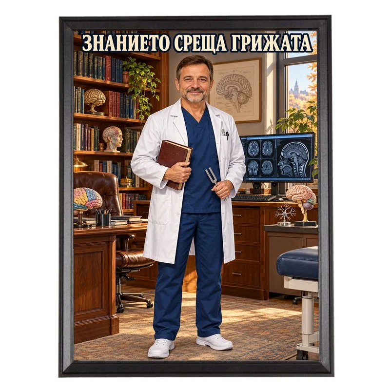 Подарък Карикатура за Невролог - Знанието Среща Грижата